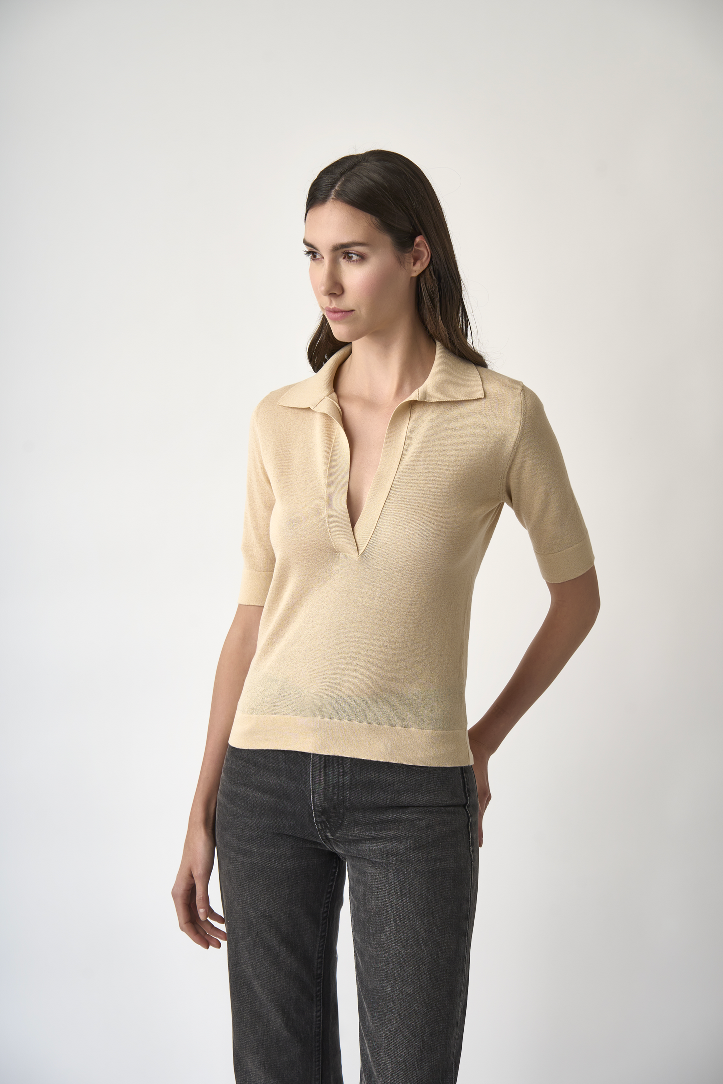 SELENE beige polo shirt