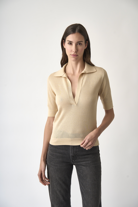 SELENE beige polo shirt
